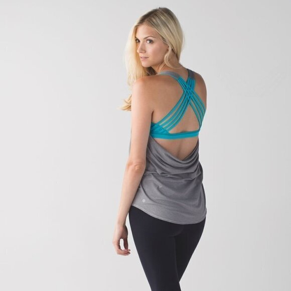LULULEMON Wild Tank-  Heathered Slate / Blue Tropics - Picture 1 of 11